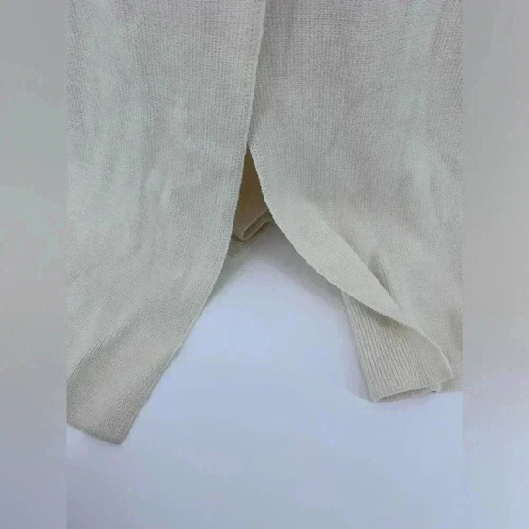 NWT LE17SEPTEMBRE Wool Neck Tie Knit Maxi Sweater Vest Pockets in Ivory Sz FR 38 - Picture 5 of 10